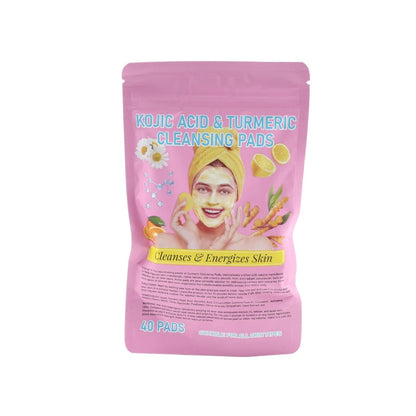 40PCS Kojic Acid & Turmeric Cleansing Pads for Exfoliating Facial Care