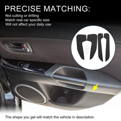 Car Door Leather Anti-Kick Pad Sticker for BMW 5 Series (2007-2009) - Black Set