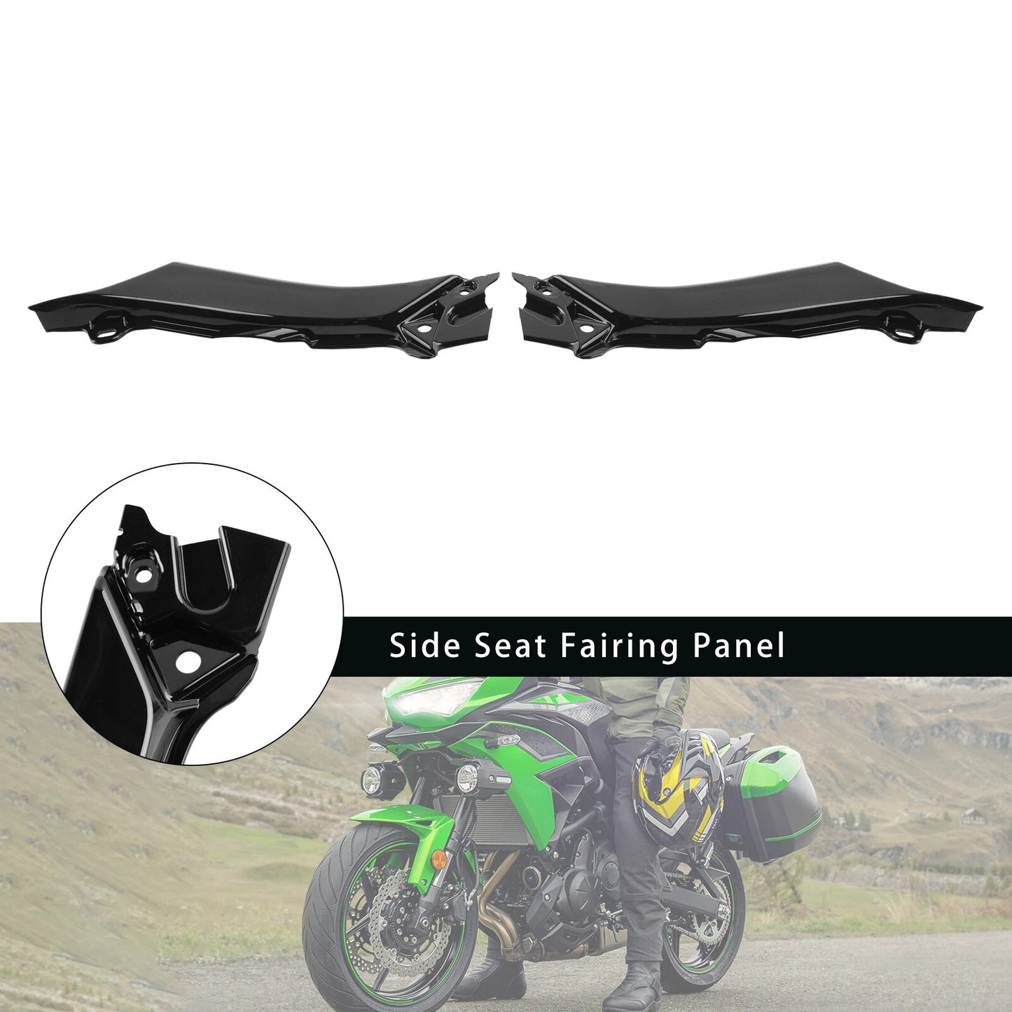 Side Seat Fairing Panel for Kawasaki Versys 650 KLE650 (2022-2024) Black