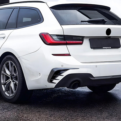 Black Carbon Style Trim Canards for BMW 3-Series Estate (2019–2022)
