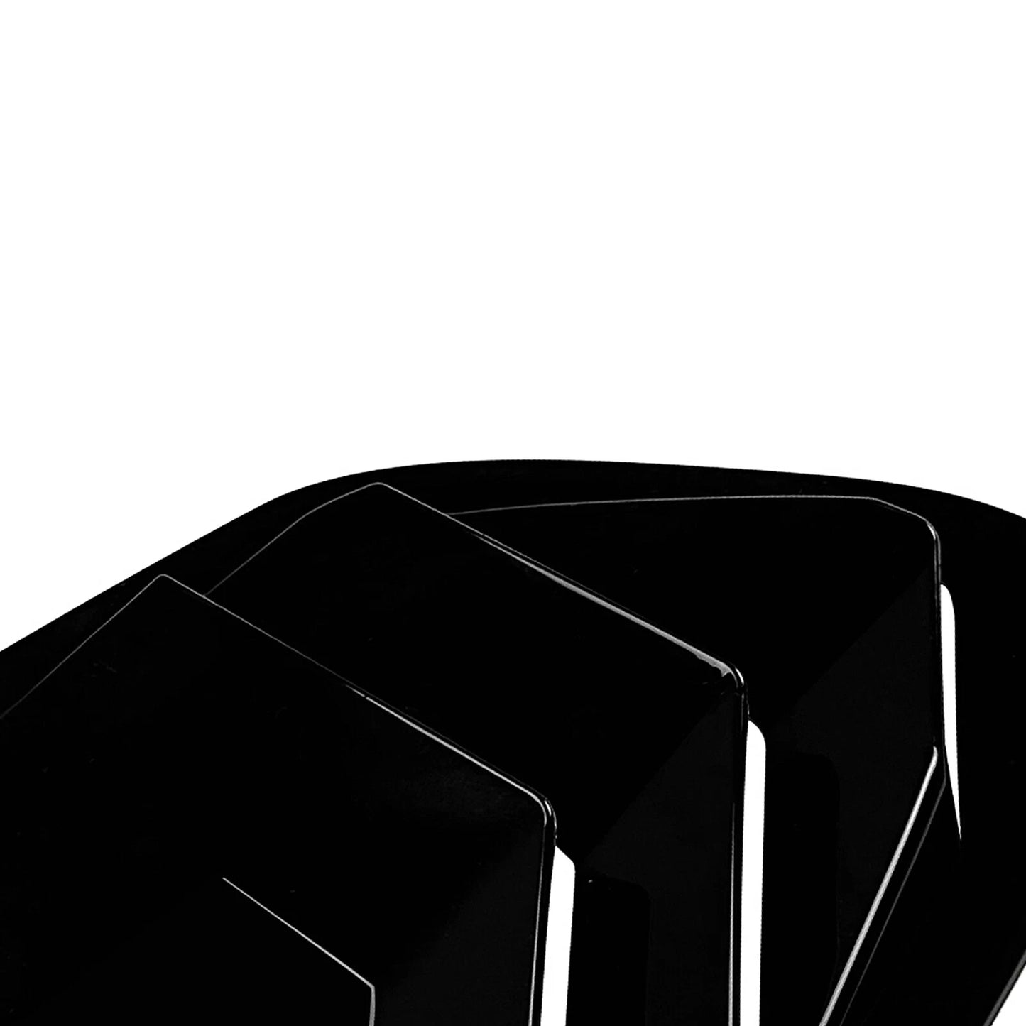 2 x Gloss Black Rear Side Window Louvers for BMW X6 E71 E72 (2008-2014)