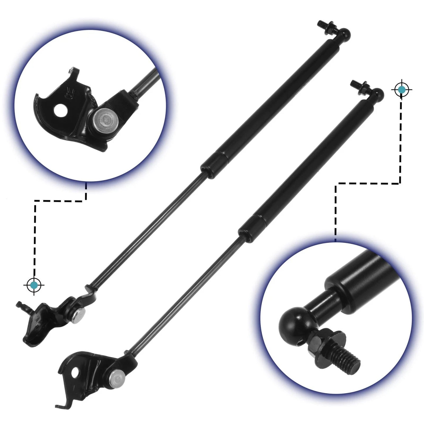 2 x Front Bonnet Gas Struts for Toyota 80 Series (1990-1997)