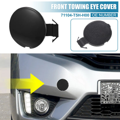 Front Bumper Tow Hook Cover for Honda Fit Jazz GK5 (2014-2017) Black