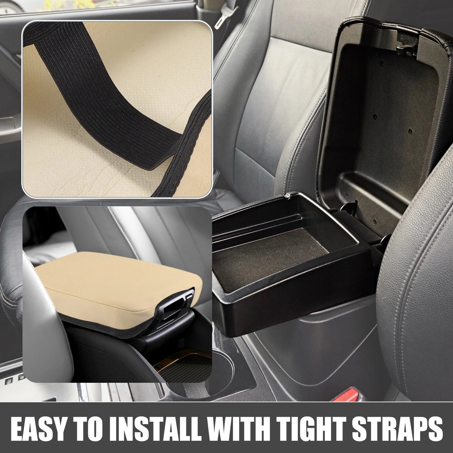 Center Console Armrest Cover for Honda HR-V 2016-2022 - Light Brown