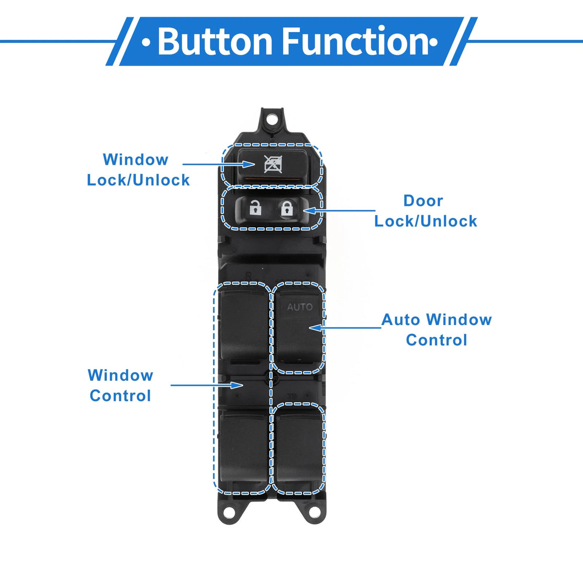 Front Right Power Window Switch for Toyota Camry Tacoma Highlander (2007-2011)