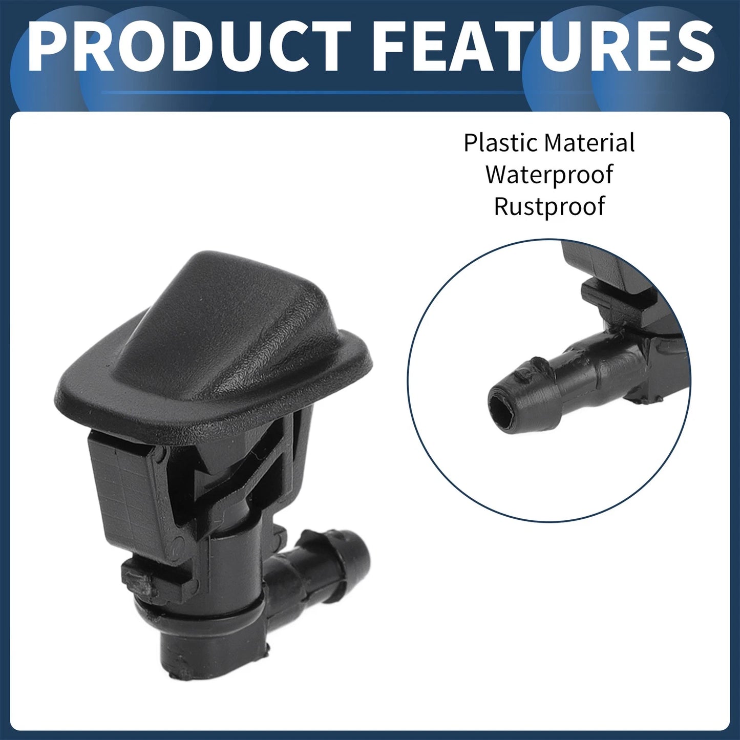 Front Windshield Washer Nozzles Set for Jeep Wrangler JK (2013-2017)
