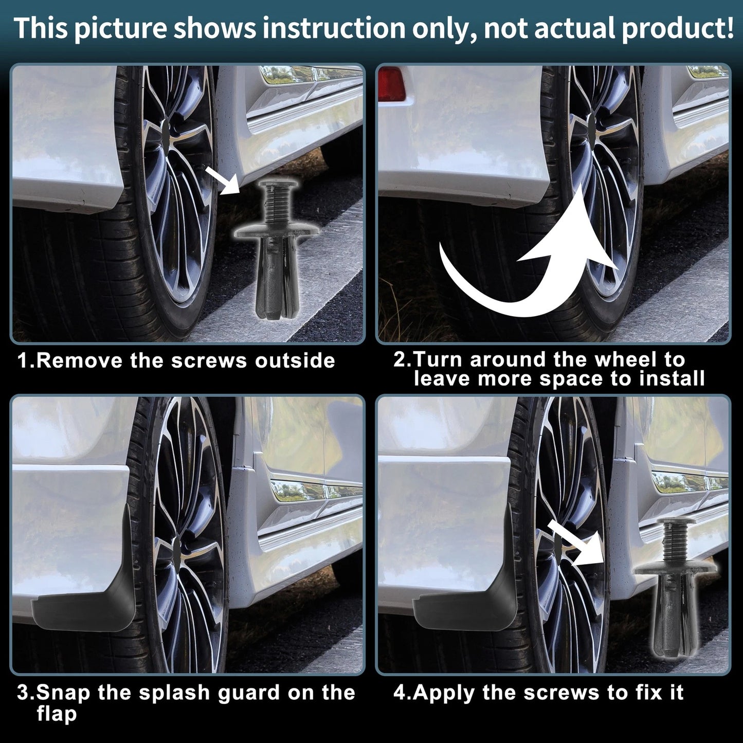 Mud Flaps Kit for Dodge Ram 1500 Splash Guards No-Drill (2019-2024)