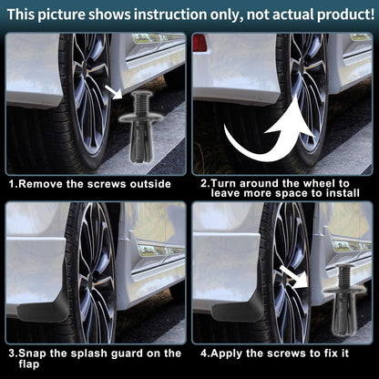 Mud Flaps Kit for Dodge Ram 1500 Splash Guards No-Drill (2019-2024)