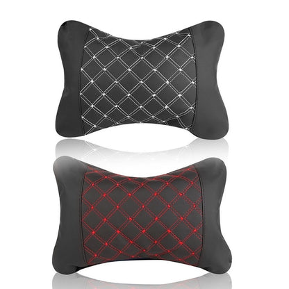 Frosted Leather Car Neck Pillow with Ergonomic Design and PP Cotton Filling