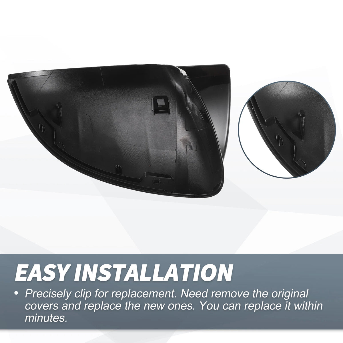 Gloss Black Rearview Mirror Cover Caps for Mercedes-Benz C S Class (2015-2023)