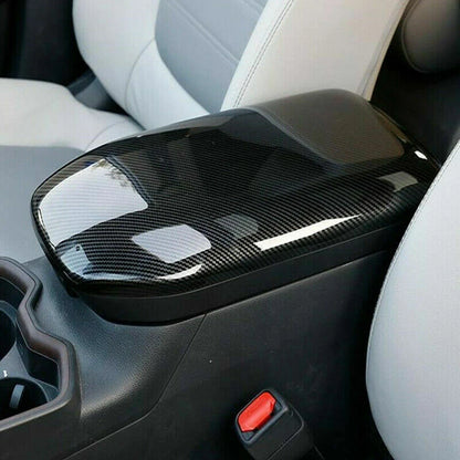 Carbon Fiber ABS Armrest Box Decor Cover Trim for Toyota RAV4 (2019–2023)