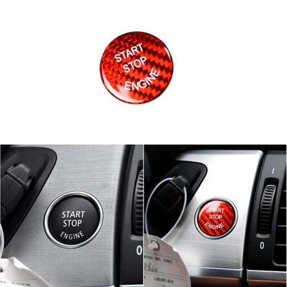 Carbon Fiber Engine Start Stop Buttons Trim fit For BMW Series 1 3 X5 X6 X3