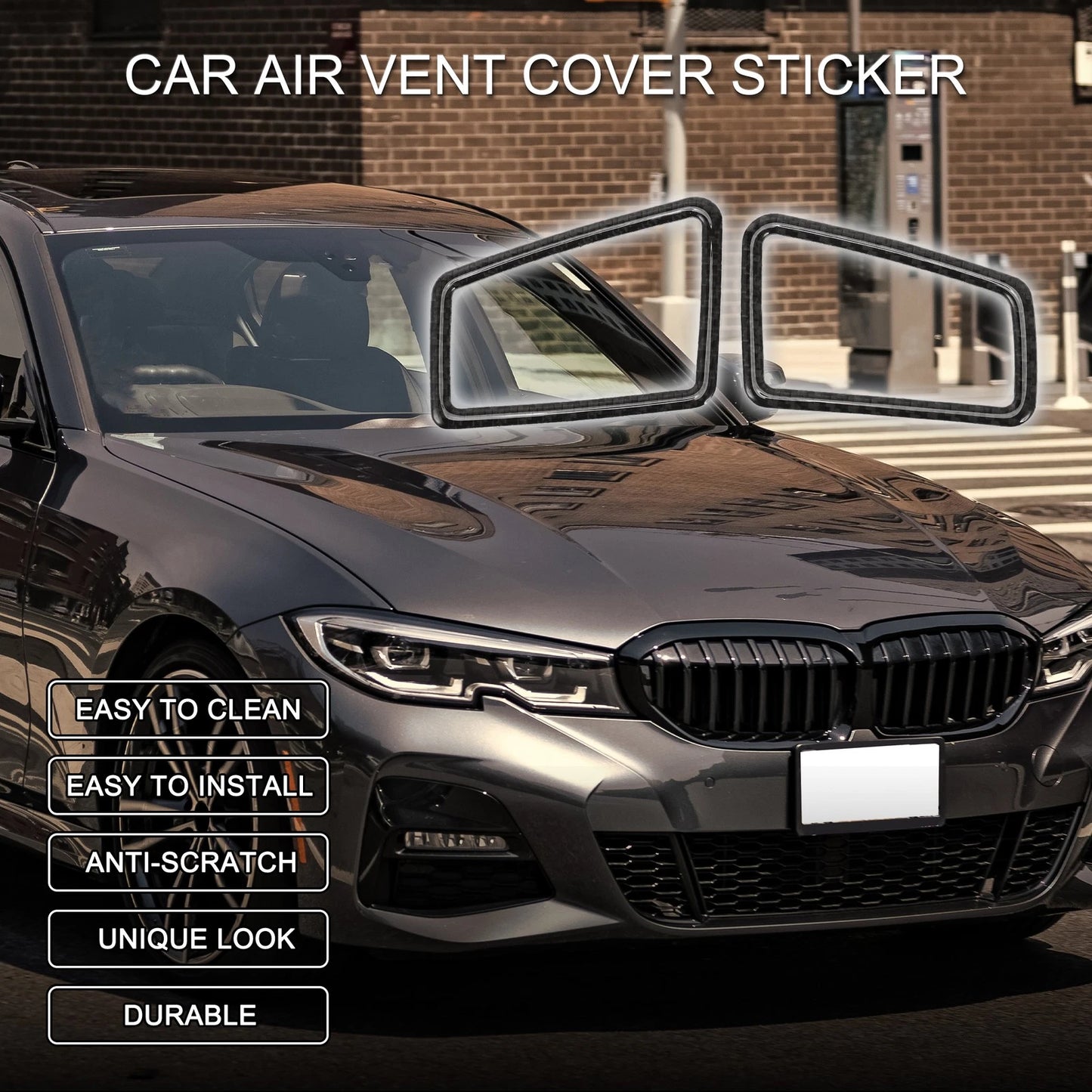 Car Air Vent Cover Sticker for BMW 3 Series E90 E92 E93 (2005-2012) 1 Pair