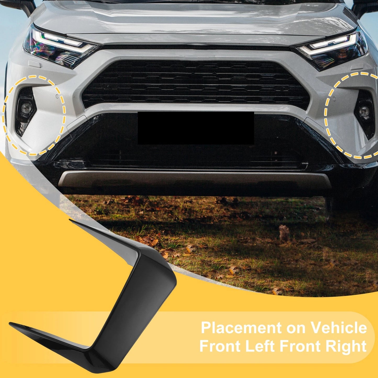 2 x Fog Light Cover Trim Gloss Black for Toyota RAV4 (2019–2025)