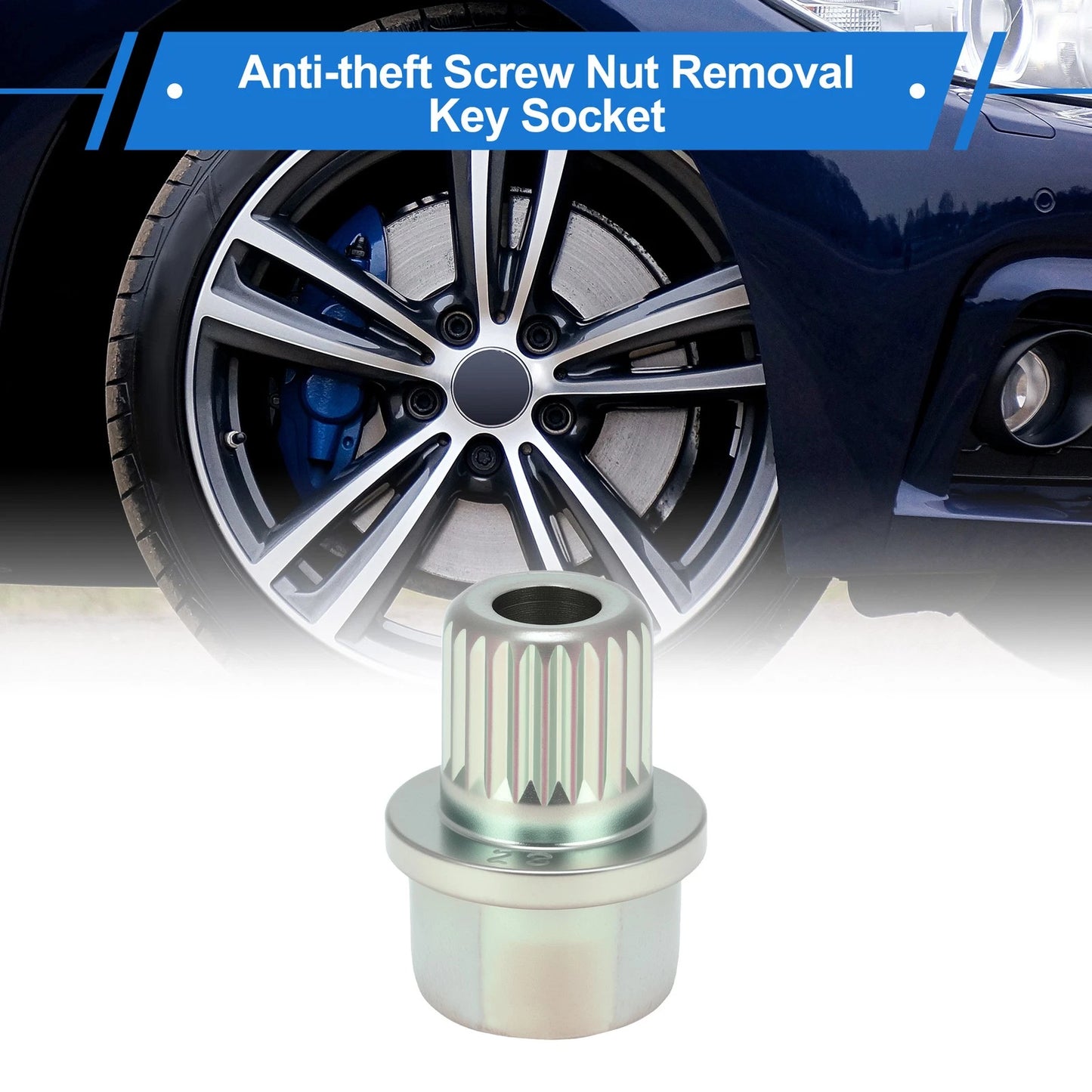 Wheel Lock Lug Nut for BMW Anti Theft Key Socket Adapter