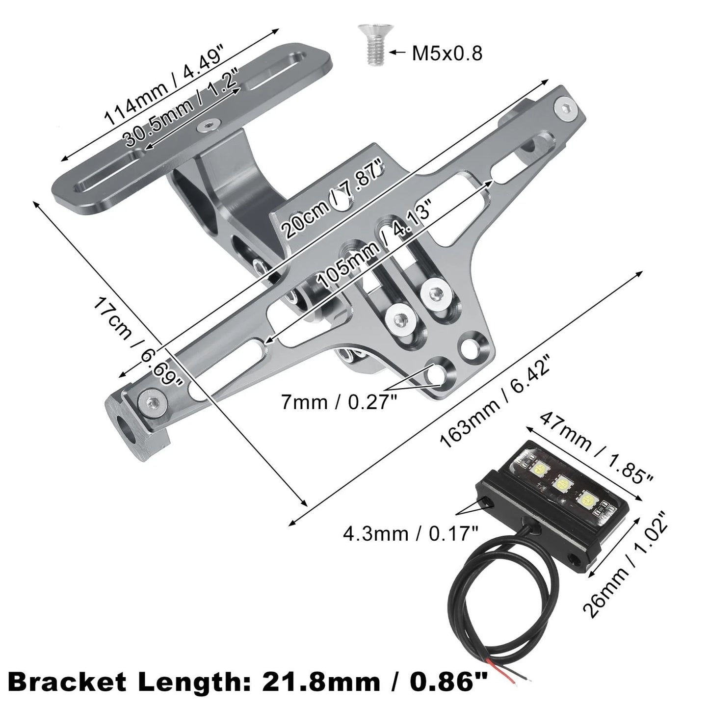 License Plate Holder Turn Signal Rear Light Bracket for Motorcycle
