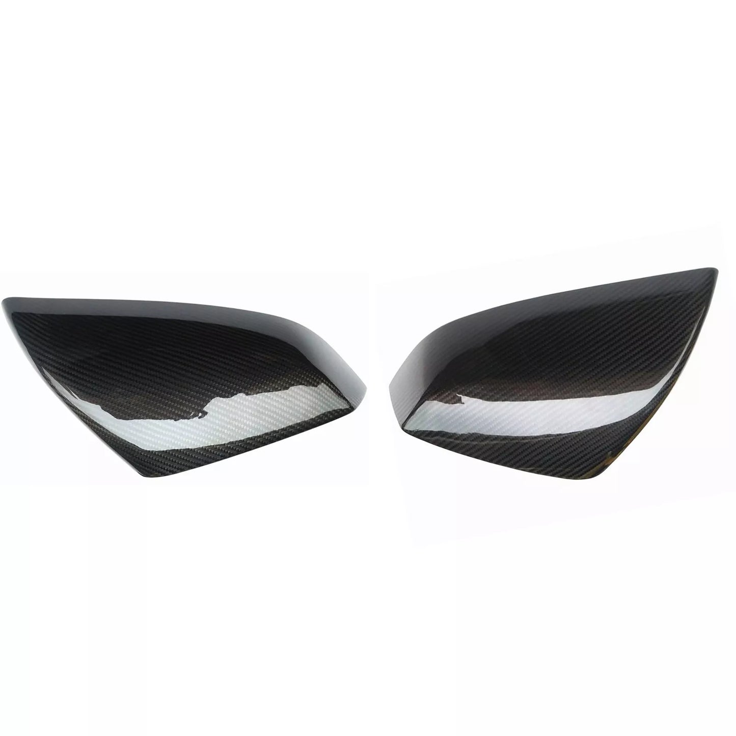 2 x Carbon Fiber Rear Side Mirror Covers for Tesla Model S (2021-2024)