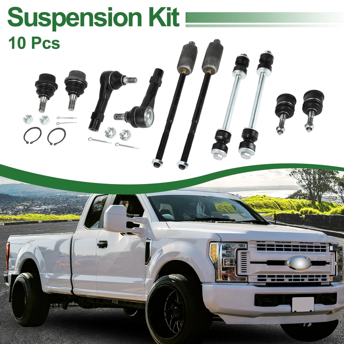 10pcs Front Suspension Tie Rod Ends Sway Bar Links for Ford Explorer (2002-2003)