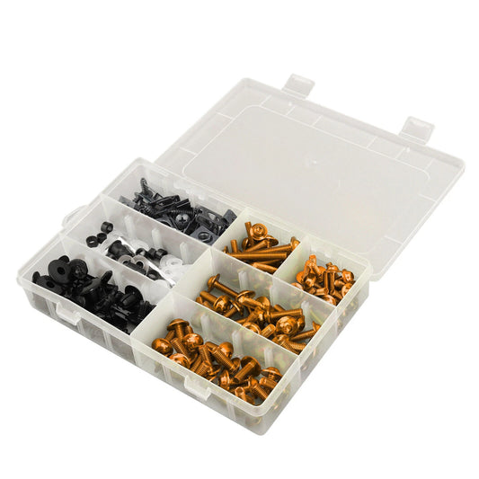 198 PCS Gold Fairing Screws & Clamps Set for Motorcycle