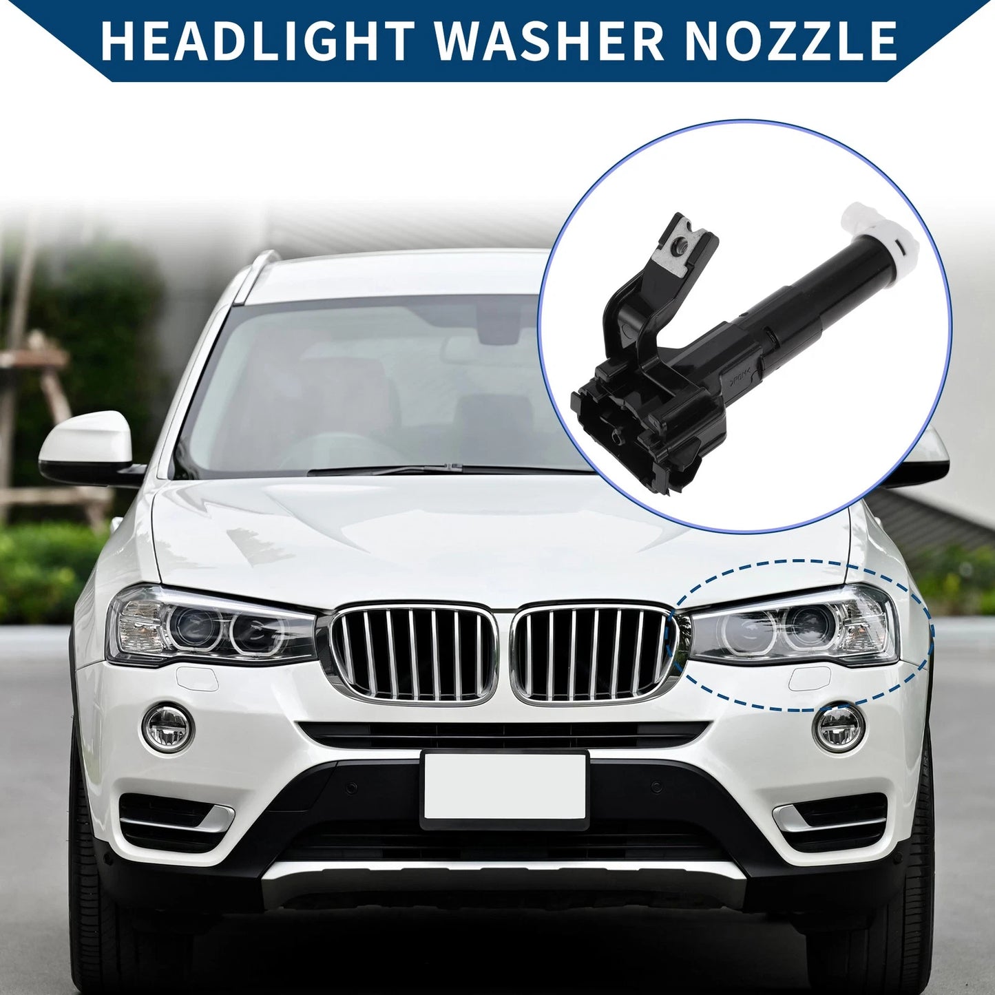 Front Driver Side Headlight Washer Nozzle for Toyota Land Cruiser