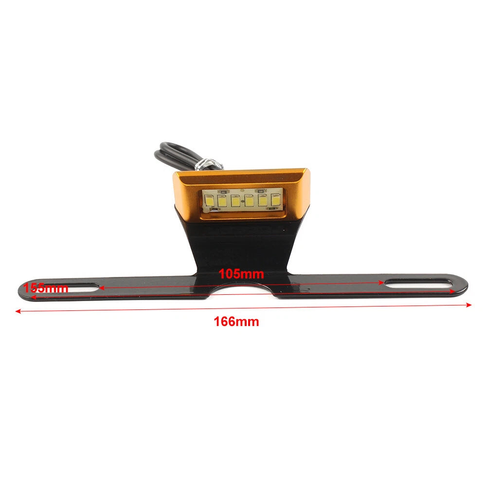 LED Brake Tail Light License Plate Mount Holder Bracket for Motorcycle Orange