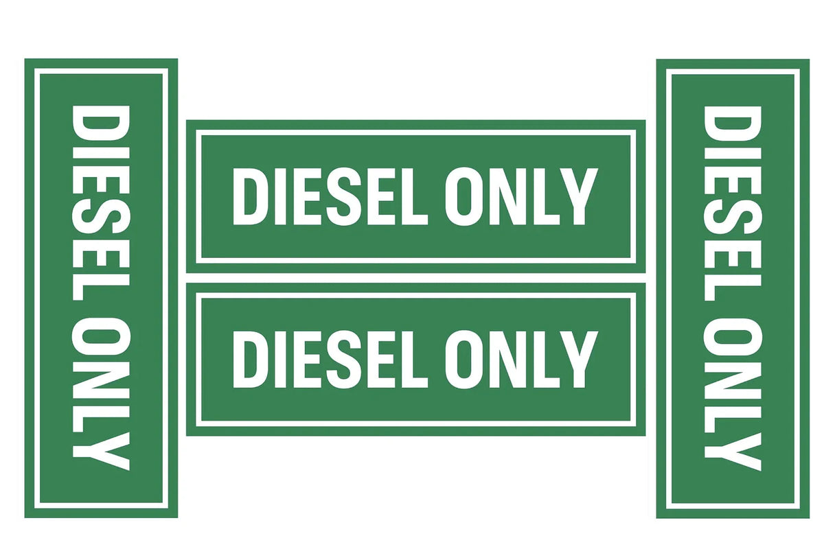DIESEL ONLY Vinyl Stickers - Decals - Labels for Safety Truck Oil Gas 4Pcs