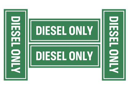 DIESEL ONLY Vinyl Stickers - Decals - Labels for Safety Truck Oil Gas 4Pcs