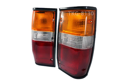 Tail Light Lamp 1 Pair Black Trim for Mitsubishi L200 Triton (1986-1996)