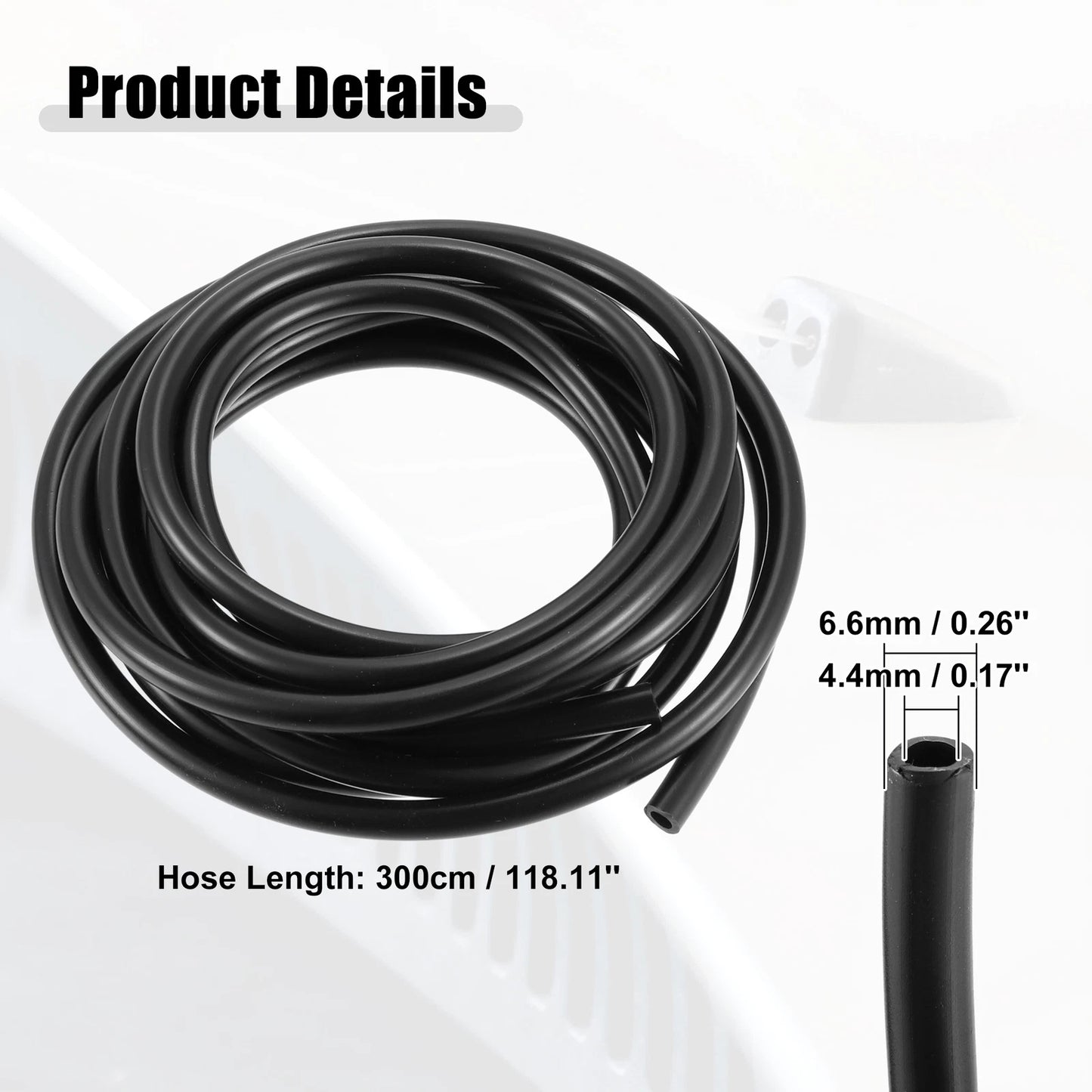 Front Windshield Washer Nozzle Kit, 300CM Hose for Dodge Avenger