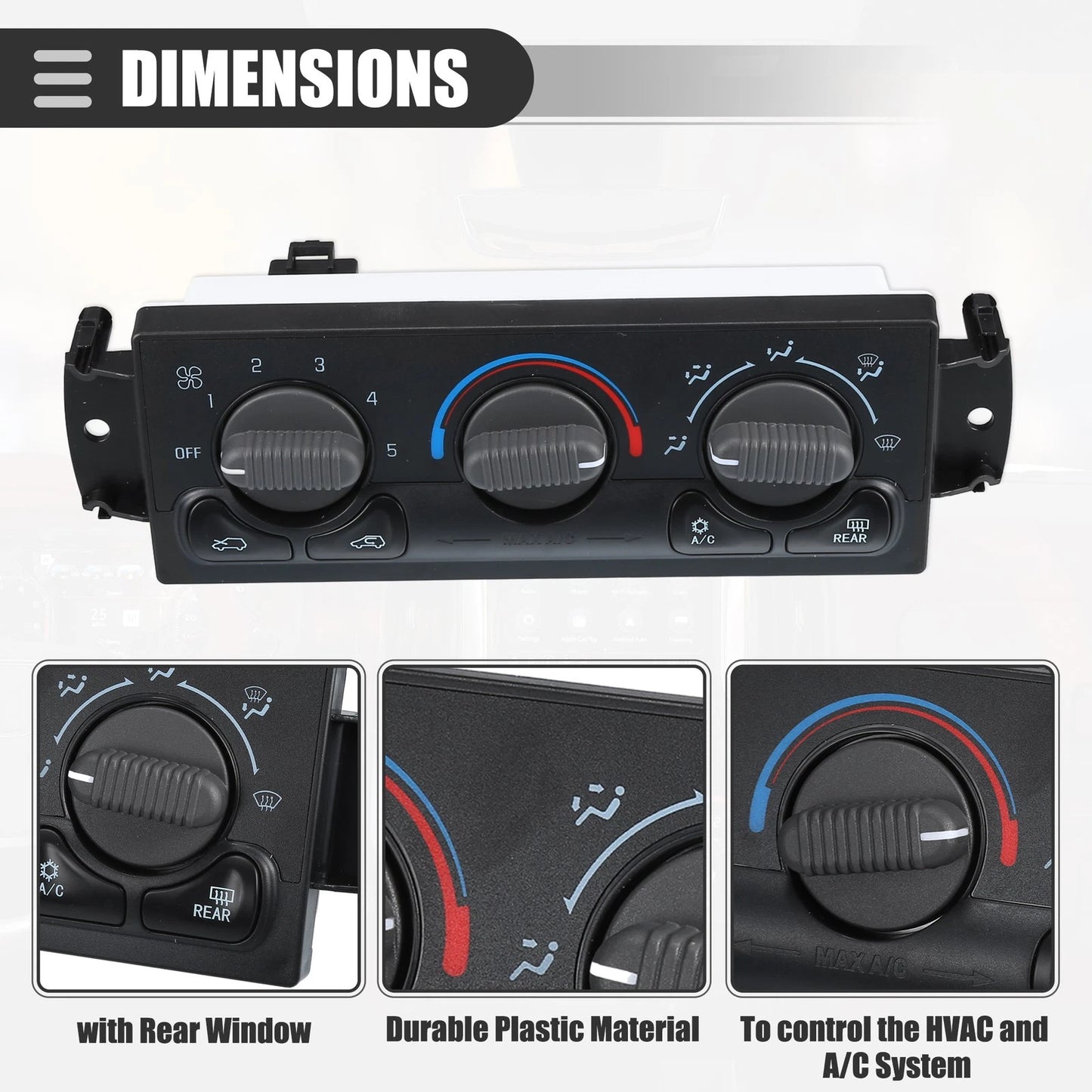 HVAC A/C Heater Climate Control Panel for Chevrolet Silverado 1500 (1999-2002)