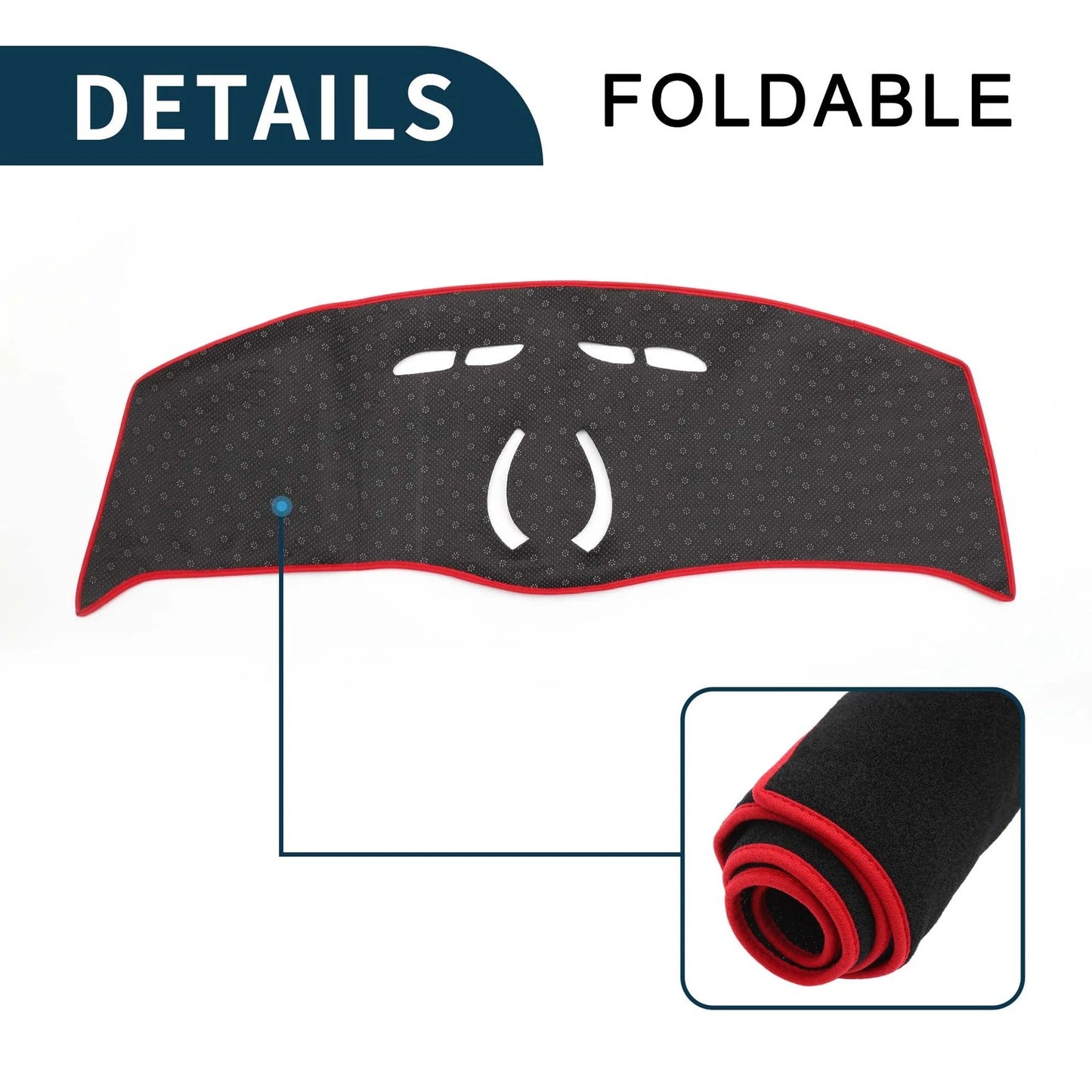 Dashboard Cover Mat for BMW Mini Cooper (MINI F55/F56 2014-2024) Black Red