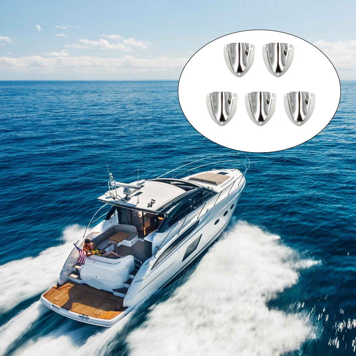 Boat Transducer Cable Cover 5pcs Stainless Steel Vent for Marine Use