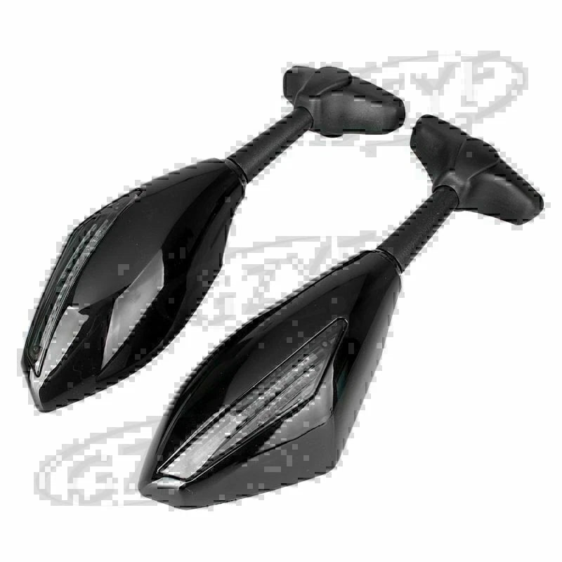 LED Turn Signal Rear View Mirrors for Motorcycle Street Bike