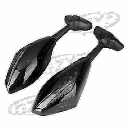 LED Turn Signal Rear View Mirrors for Motorcycle Street Bike