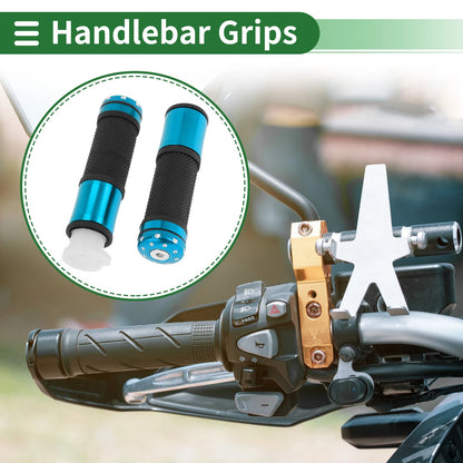 7/8" 22mm Hand Grips Covers Aluminum Blue for Motorcycle