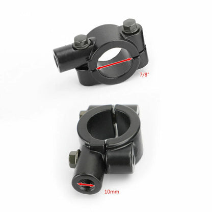 2 x 10mm Left Thread Mirror Clamp for 22mm Handlebar M10 Motorcycle