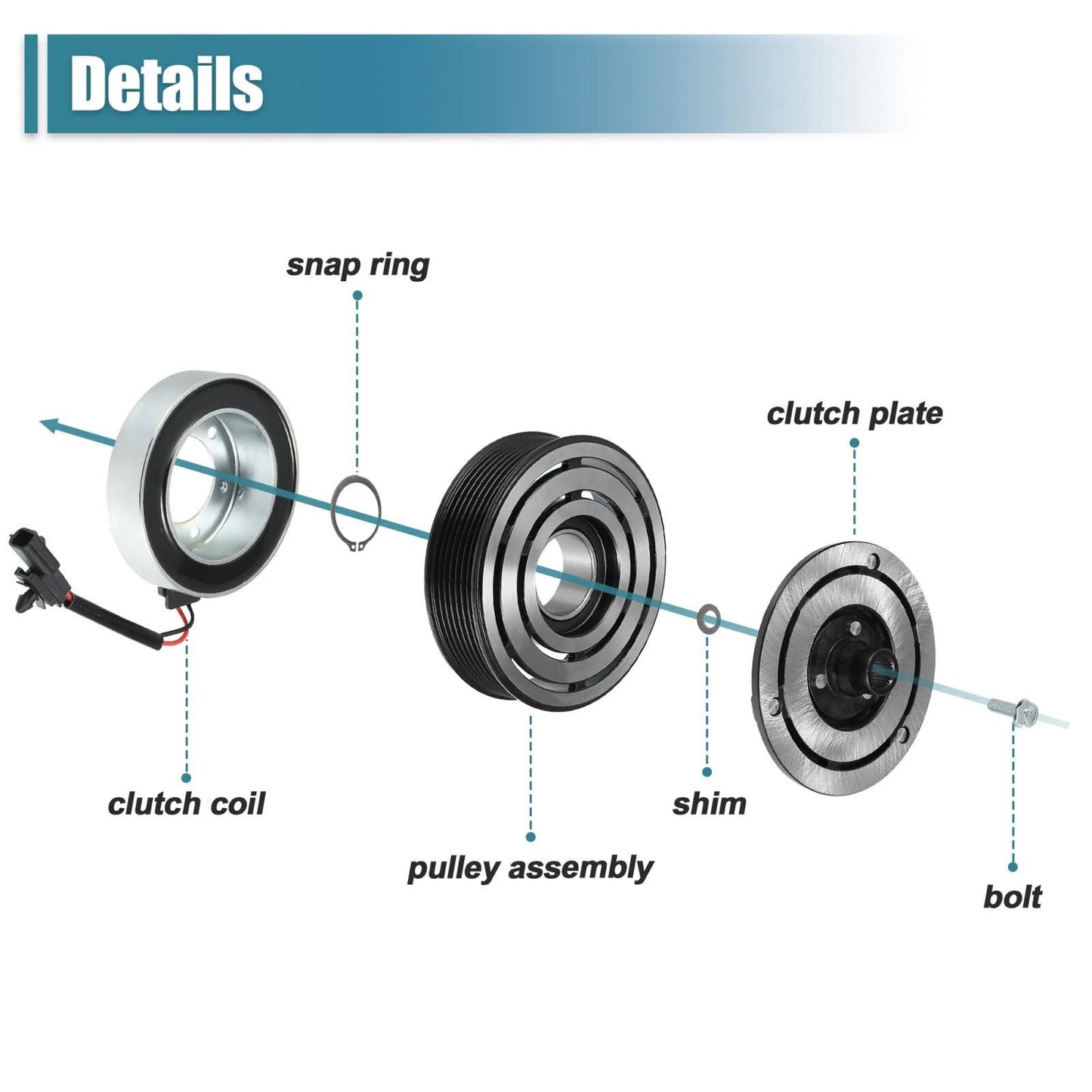AC Compressor Clutch Kit for Infiniti JX35, Nissan (2013)