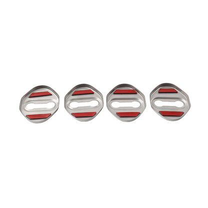 4 x Silver Car Door Lock Protective Covers for Honda, Toyota, Mazda, Hyundai