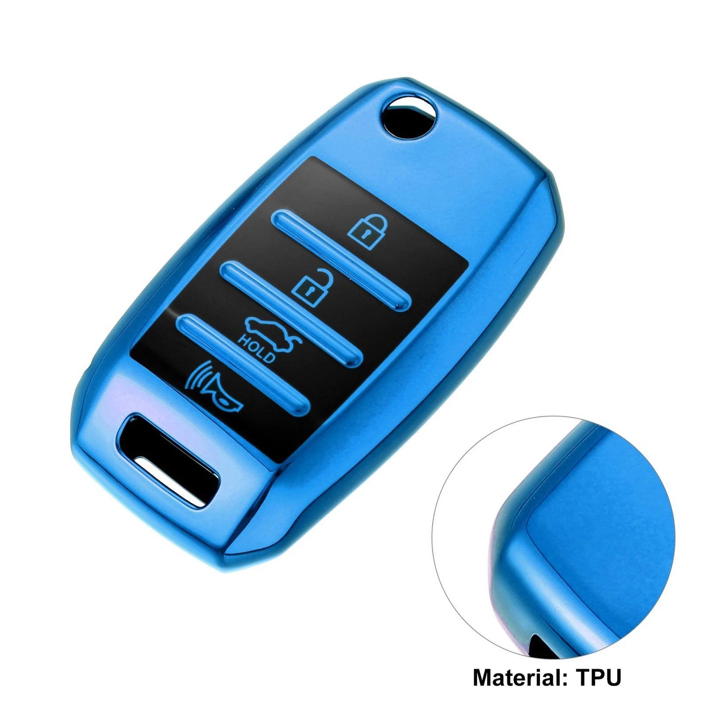 TPU Key Fob Cover Case for Kia Optima, Soul (2013-2018, 2015-2018) Blue