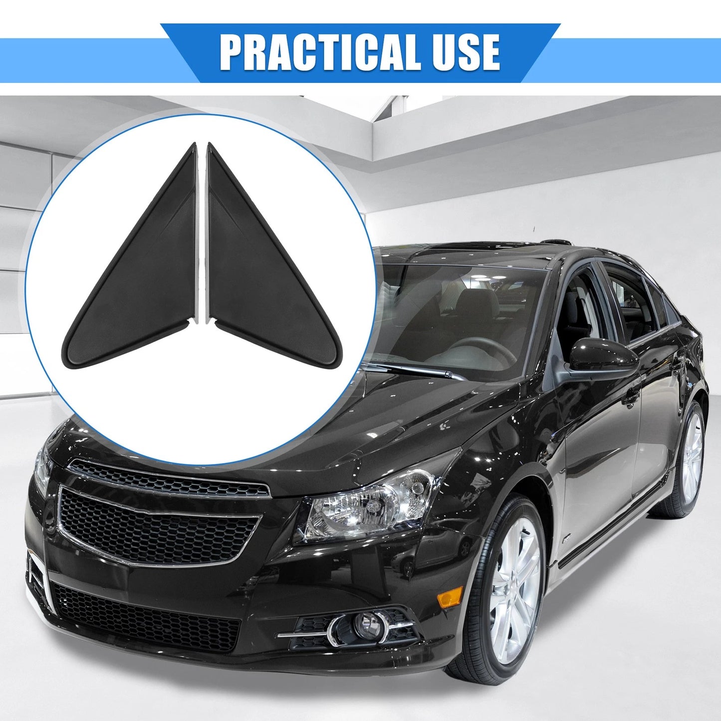 Pair Left Right Rear View Mirror Trim for Chevy Cruze (2011-2016)