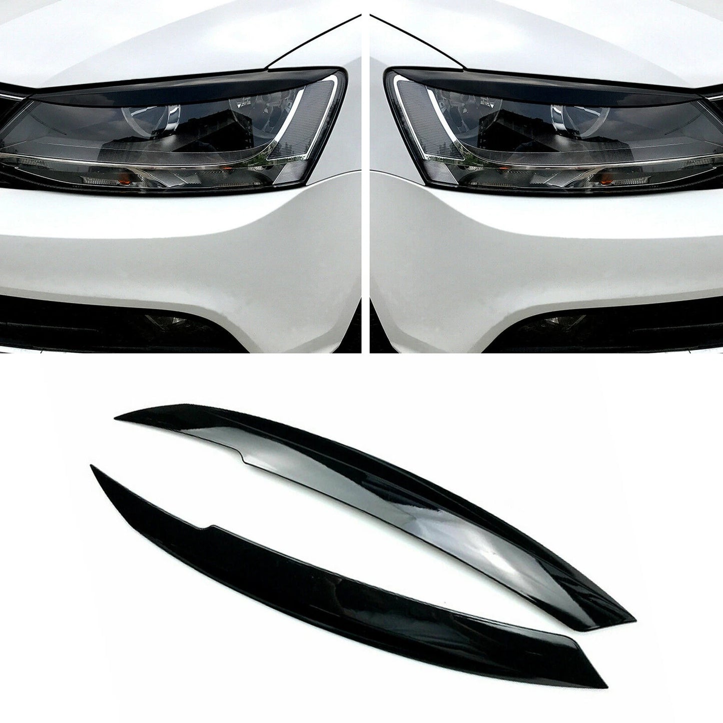 2 x Headlight Eyelid Covers for VW Jetta MK6, Sagitar (2010-2018)