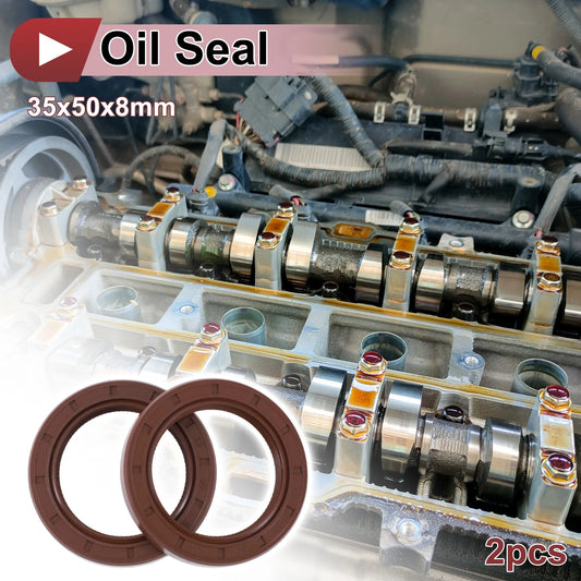 Oil Seal 35x50x8mm Rotary Shaft Seal FKM Brown 2 x Pcs for MakeModel