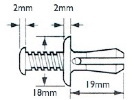 10x Plastic Screw Rivets Scrivet m8 8mm for Car Wheel Edge Lining Bumper Panel