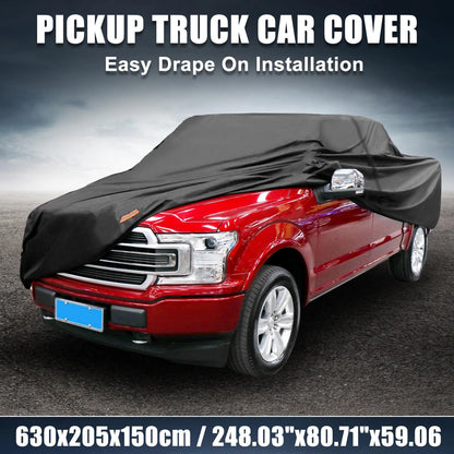 Pickup Truck Cover for Ford F150 Crew Cab 04-21 Sun Rain Protection Black