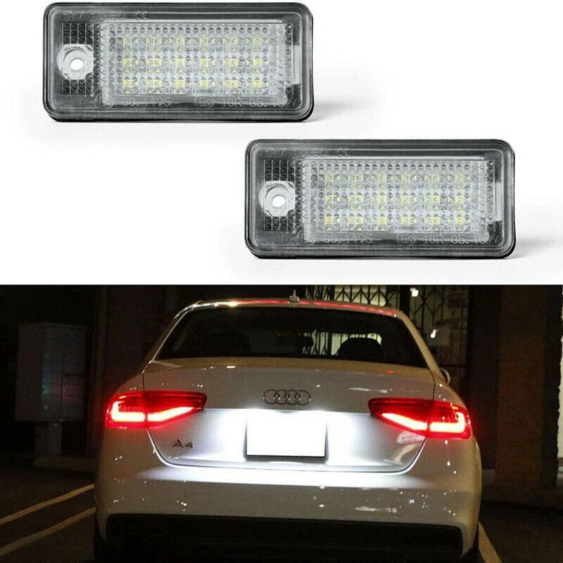 White LED Rear Plate Light for Audi A3 8P A4 S4 Q7