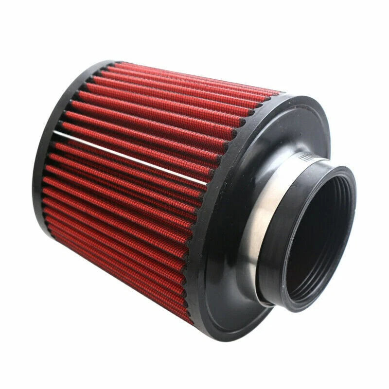 4" High Performance Cold Air Intake Cone Dry Filter for Red Vehicle Model