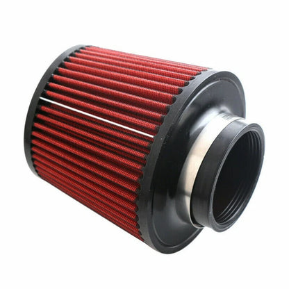 4" High Performance Cold Air Intake Cone Dry Filter for Red Vehicle Model