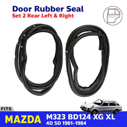 Door Rubber Seal Weatherstrip Rear L+R Fits MAZDA M323 XG XL 4D 5D 1981-1984 D08