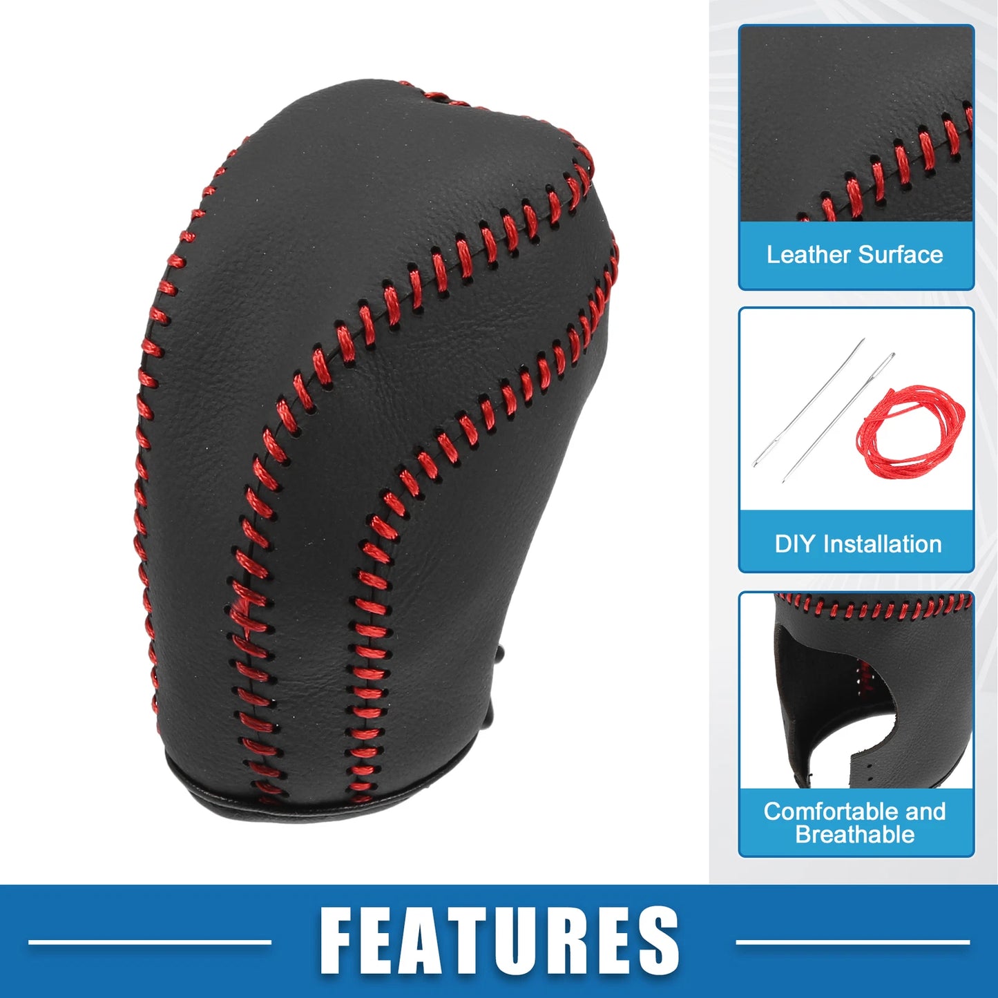 Car Gear Shifting Knob Cover for Toyota Camry (2018-2023) Black Red