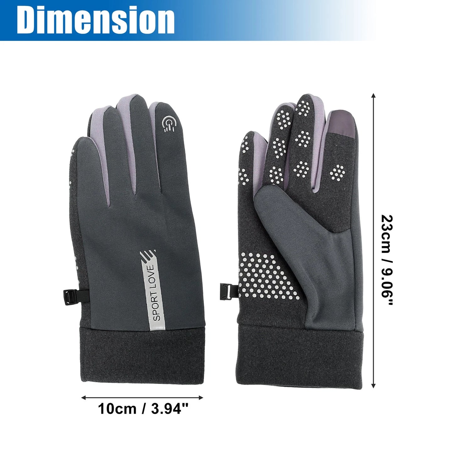 Pair Riding Warm Gloves Liners Deep Gray for Motorcycle Cycling Sporting